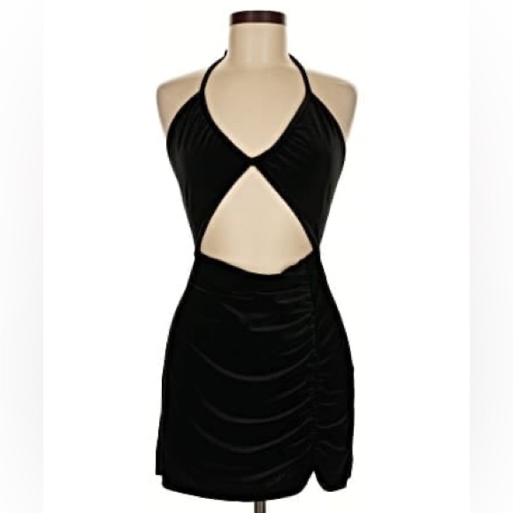 Zara Black Velvet Cocktail Dress - XS